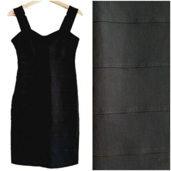 RICKI'S Bandage Tape Bodycon Mini Dress Black Sz 6 - Picture 1 of 10